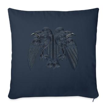 Hugin Munin - Housse de coussin décorative 45 x 45 cm - bleu marine - Devant