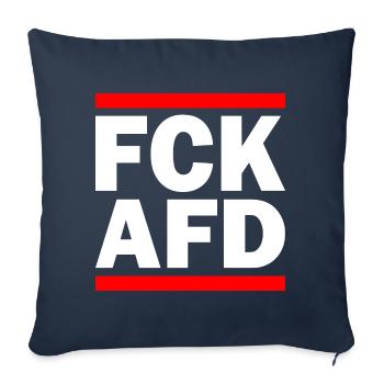 Fuck afd - Sofa pillowcase 17,3'' x 17,3'' (45 x 45 cm) - navy - Front
