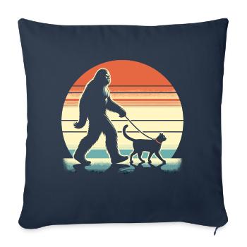 Chat Bigfoot - Housse de coussin décorative 45 x 45 cm - bleu marine - Devant