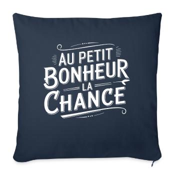Au petit bonheur la chance - Housse de coussin décorative 45 x 45 cm - bleu marine - Devant