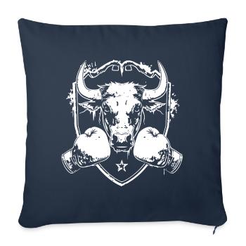 Bull Bull Boxer Fighter - Housse de coussin décorative 45 x 45 cm - bleu marine - Devant
