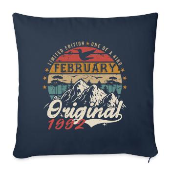 33rd Birthday Gift Born In February 1992 - Sofa pillowcase 17,3'' x 17,3'' (45 x 45 cm) - navy - Front
