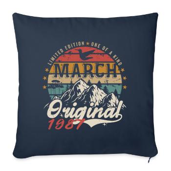 Génial Depuis Mars 1987 | Anniversaire Mars 1987 - Housse de coussin décorative 45 x 45 cm - bleu marine - Devant