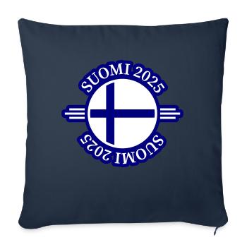 Suomi 2025 Finlande - Housse de coussin décorative 45 x 45 cm - bleu marine - Devant
