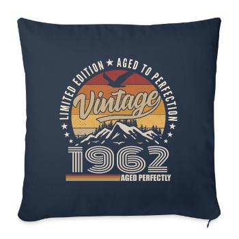 1962 Gift 63rd Anniversary 1962 Vintage 1962 - Sofa pillowcase 17,3'' x 17,3'' (45 x 45 cm) - navy - Front