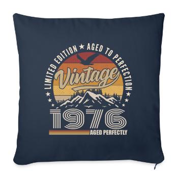 1976 Cadeau 49e Anniversaire 1976 Vintage 1976 - Housse de coussin décorative 45 x 45 cm - bleu marine - Devant