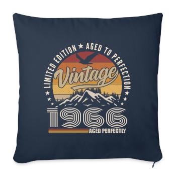1966 Cadeau 59e Anniversaire 1966 Vintage 1966 - Housse de coussin décorative 45 x 45 cm - bleu marine - Devant