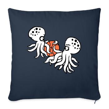2 Octopus basket-ball jouer au ballon Sport d’équipe Hobby - Housse de coussin décorative 45 x 45 cm - bleu marine - Devant