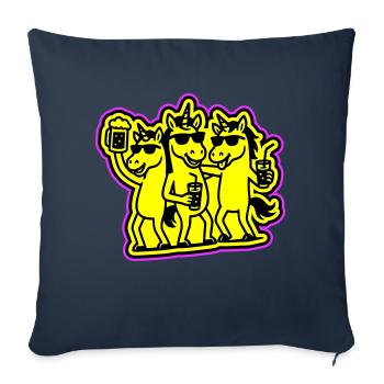Unicorn Team Party - Sofa pillowcase 17,3'' x 17,3'' (45 x 45 cm) - navy - Front