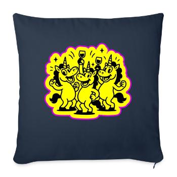 Funny Party Unicorn - Sofa pillowcase 17,3'' x 17,3'' (45 x 45 cm) - navy - Front