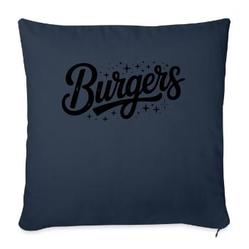 Burger - Cool Fastfood Logo - Sofa pillowcase 17,3'' x 17,3'' (45 x 45 cm) - navy - Front