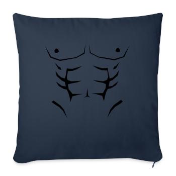 Faux abdos - Housse de coussin décorative 45 x 45 cm - bleu marine - Devant
