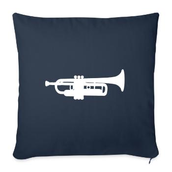 Trompete Weiß - Sofakissenbezug 45 x 45 cm - Navy - Vorne