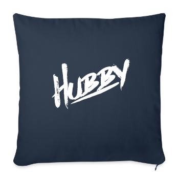 Mon mari w - Housse de coussin décorative 45 x 45 cm - bleu marine - Devant