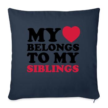 MHBTM siblings - Housse de coussin décorative 45 x 45 cm - bleu marine - Devant