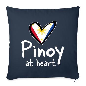 Philippines philippin pinoy amour coeur cadeau - Housse de coussin décorative 45 x 45 cm - bleu marine - Devant