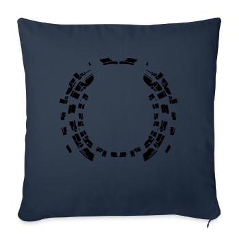 Kreis Muster Rund Rahmen Umrandung - Sofakissenbezug 45 x 45 cm - Navy - Vorne