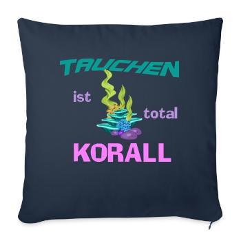 plongée - Housse de coussin décorative 45 x 45 cm - bleu marine - Devant