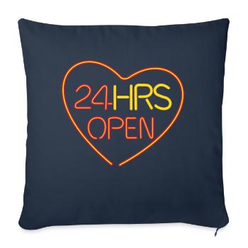 neon open heart - Sofa pillowcase 17,3'' x 17,3'' (45 x 45 cm) - navy - Front