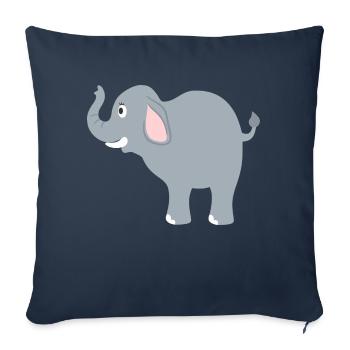 l'éléphant - Housse de coussin décorative 45 x 45 cm - bleu marine - Devant