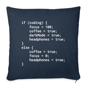 Code programmeur d’autres - Housse de coussin décorative 45 x 45 cm - bleu marine - Devant