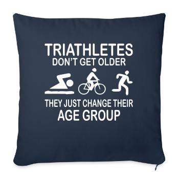 Triathlon Natation Bike Run - Housse de coussin décorative 45 x 45 cm - bleu marine - Devant