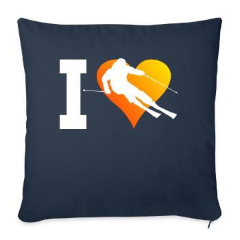 Skieurs acrobatiques hommes Skieurs Skieurs Skieurs - Housse de coussin décorative 45 x 45 cm - bleu marine - Devant