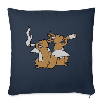 2 Party Squirrels - Sofa pillowcase 17,3'' x 17,3'' (45 x 45 cm) - navy - Front