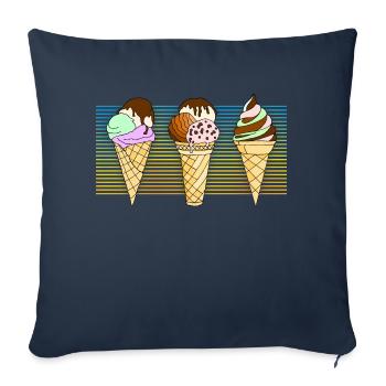 Eis - Sofakissenbezug 45 x 45 cm - Navy - Vorne