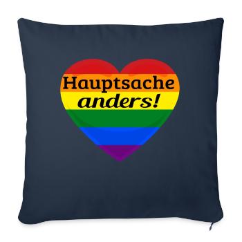 HAUPTSACHE ANDERS! - Sofakissenbezug 45 x 45 cm - Navy - Vorne