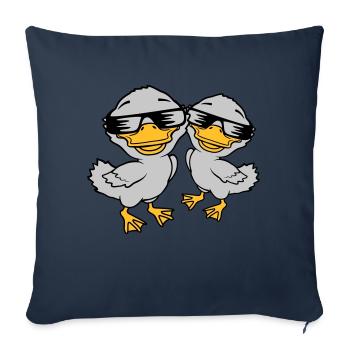 2 lunettes de soleil Cool Duckling - Housse de coussin décorative 45 x 45 cm - bleu marine - Devant