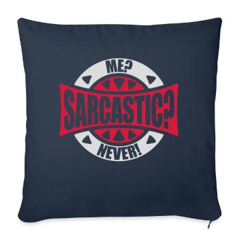 moi sarcastique ne cite jamais - Housse de coussin décorative 45 x 45 cm - bleu marine - Devant