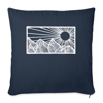 Mountain landscape made of lines for mountaineers - Sofa pillowcase 17,3'' x 17,3'' (45 x 45 cm) - navy - Front