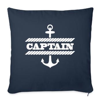 Capitaine de voile Sports nautiques - Housse de coussin décorative 45 x 45 cm - bleu marine - Devant