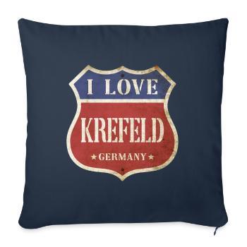 Krefeld Germany City I Love Vintage Retro - Sofa pillowcase 17,3'' x 17,3'' (45 x 45 cm) - navy - Front