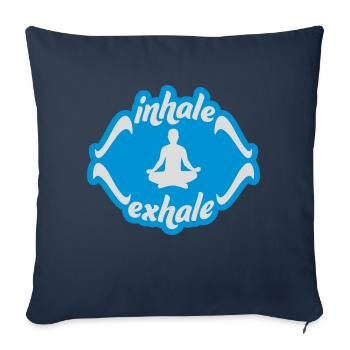 inhale exhale yoga quote - Sofa pillowcase 17,3'' x 17,3'' (45 x 45 cm) - navy - Front