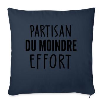 partisan du moindre effort - Housse de coussin décorative 45 x 45 cm - bleu marine - Devant