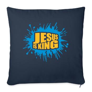 jesus is king quote - Sofa pillowcase 17,3'' x 17,3'' (45 x 45 cm) - navy - Front