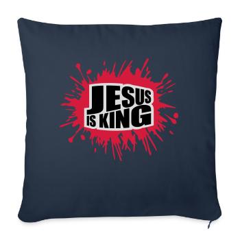 jesus is king quote - Sofa pillowcase 17,3'' x 17,3'' (45 x 45 cm) - navy - Front