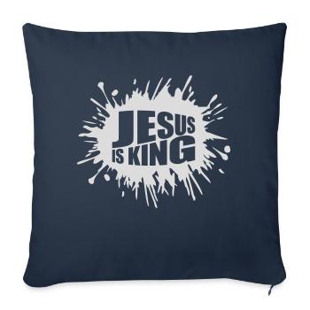 jesus is king quote - Sofa pillowcase 17,3'' x 17,3'' (45 x 45 cm) - navy - Front