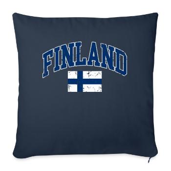 DRAPEAU FINLANDAIS - Housse de coussin décorative 45 x 45 cm - bleu marine - Devant