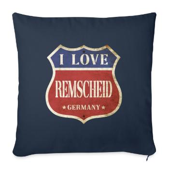 Remscheid Germany City I Love Vintage Retro - Sofa pillowcase 17,3'' x 17,3'' (45 x 45 cm) - navy - Front