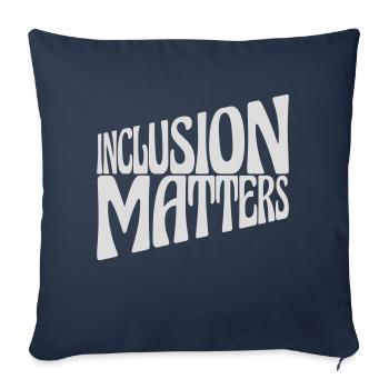 L’inclusion compte Citation du logo - Housse de coussin décorative 45 x 45 cm - bleu marine - Devant