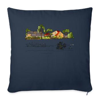 Rural landscape - Sofa pillowcase 17,3'' x 17,3'' (45 x 45 cm) - navy - Front