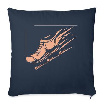 Courir... Courir... Courir... - Housse de coussin décorative 45 x 45 cm - bleu marine - Devant