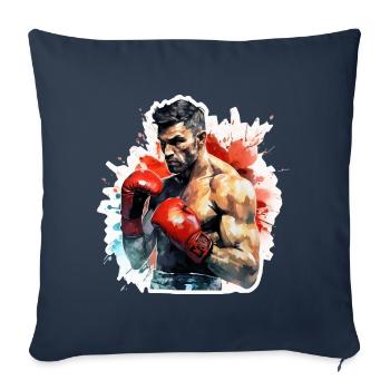 Boxeur - Housse de coussin décorative 45 x 45 cm - bleu marine - Devant