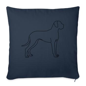 Grand Danois Lineart 1 - Housse de coussin décorative 45 x 45 cm - bleu marine - Devant