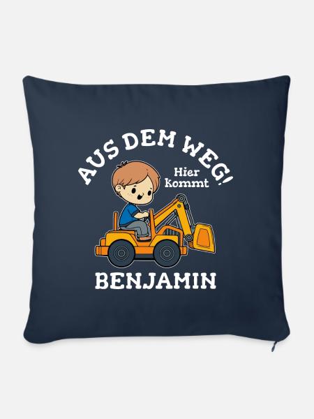 Benjamin Vorname Bagger - Sofakissenbezug 45 x 45 cm - Navy