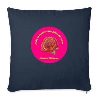 Paroles de Sainte Thérèse - Housse de coussin décorative 45 x 45 cm - bleu marine - Devant