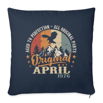 Jubilé Avril 1976 | Don avril 1976 - Housse de coussin décorative 45 x 45 cm - bleu marine - Devant